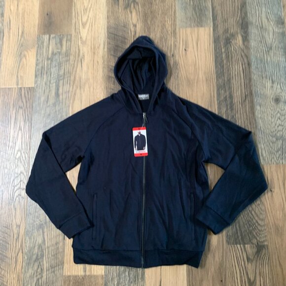 NWT 32 Degree Heat Men's size Medium Navy Full Zip Hooded Jacket - Picture 1 of 10